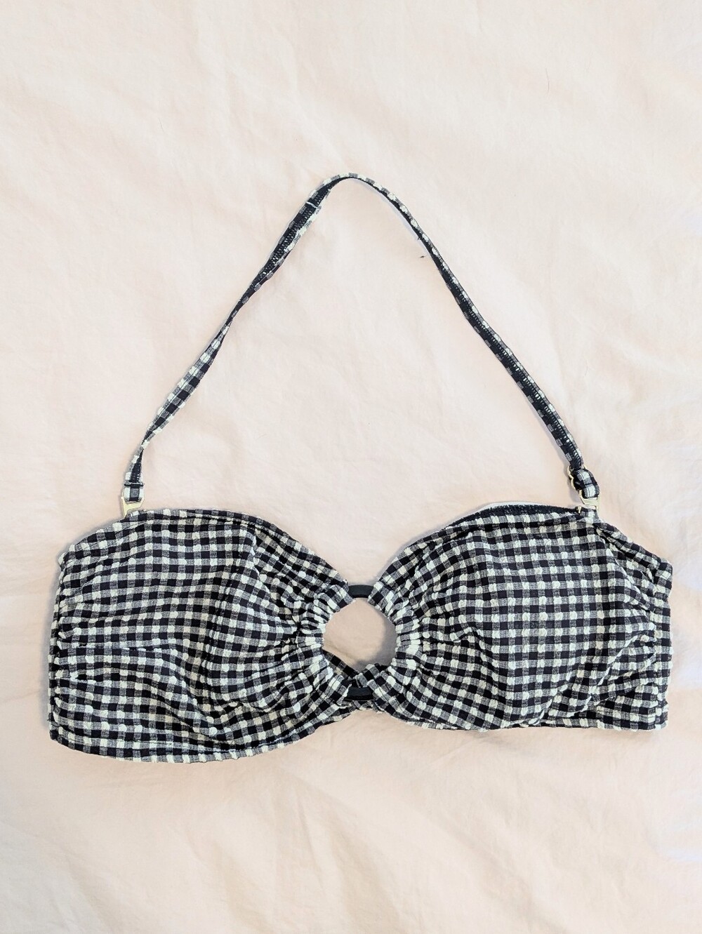 KATE SPADE NY Gingham Bandeau Swim Top